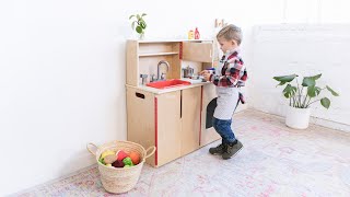 ECR4Kids Birch 4-In-1 Kitchen Ready-to-Assemble