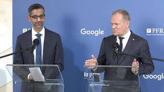 NA ŻYWO | Oświadczenie dla mediów Premiera Donalda Tuska oraz CEO Alphabet i Google Sundara Pichaia.