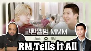 RM TELLS IT ALL TO JIMIN | 교환앨범 MMM(Mini & Moni Music) - RM | REACTION