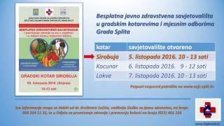 Besplatna javno zdravstvena savjetovališta - Grad Split (radna)