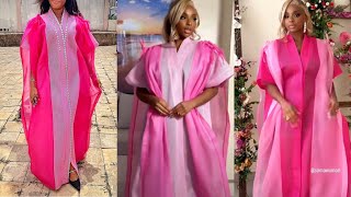 How to Cut & Sew A Trendy Luxury BUBU/KAFTAN with BROCADE and ORGANDY/ Drawstring bubu dress /Agbada