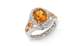 Victoria Wieck 2.78ct Fire Citrine and Gem Ring