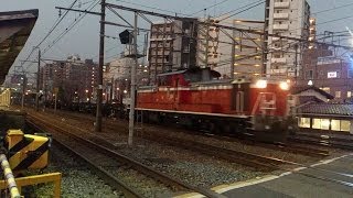 2014.4.08 東海道線貨物列車・電車撮影記18本with東淀川の桜(早朝)【海上コンテナあり】