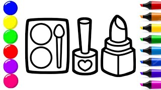 How to Draw a Kit of Cosmetics for Kids
