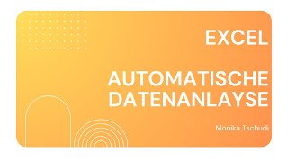 #Excel - Automatische Datenanalyse