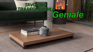 Tavolino trasformabile in tavolo da pranzo modello GENIALE