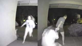 Woman Screams for Her Life on Doorbell Camera Footage