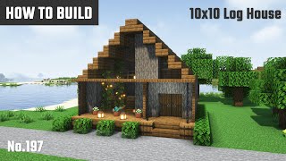 マイクラ建築：アカシアの外壁のおしゃれな家。10x10ブロックで簡単に。No.197【Minecraft】