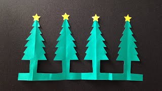 折り紙のクリスマスツリー 簡単な切り方　Origami Christmas tree