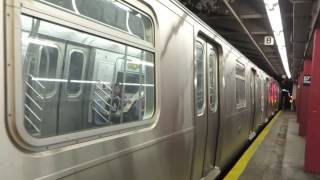 NYC Subway: Brooklyn bound R160 M Train leaving 57 St (Wrong Railing)