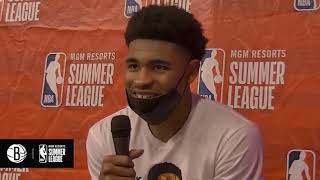 Cameron Thomas Postgame; Nets beat the Bucks in Summer League