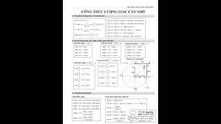 Tổng hợp công thức lượng giác lớp 10+ 11. #shortvideo #giaoduc #hoctap #shortsfeed
