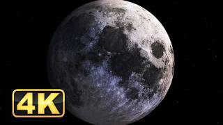 4K Moon Screensaver | 1 Hour Relaxing Video for Meditation. Relaxing music. Awesome Space video