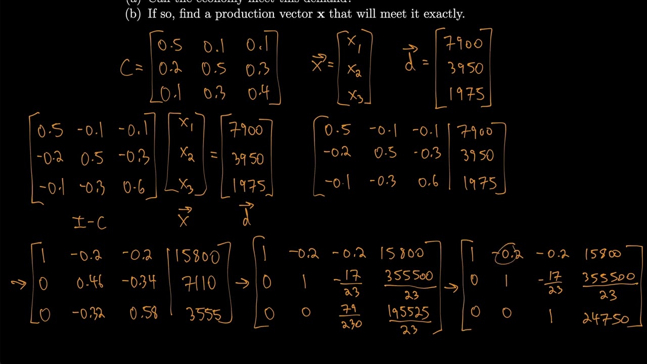 Linear Algebra 1.11 Leontief Input-Output Models - YouTube