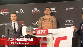 Jack Marshman misses weight 188lbs for UFC London