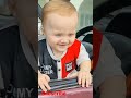 cute baby driving car