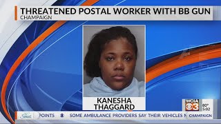 Woman arrested after postal worker threatened