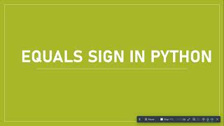 Equals sign in Python