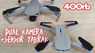 Review Dan Tutorial Terbang Drone E99 Pro Obstacle Sensor | Drone Dual Kamera Murah Terbaik 2022