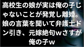 高校生の娘が実は俺の子じゃないことが発覚し離婚。娘の言葉を聞いて弁護士ドン引き、元嫁絶句ｗさすが俺の子ｗ