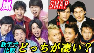 SMAP　嵐　比較　数字で徹底比較してみました