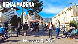 Benalmadena February 2, 2025 Town Walking Tour Malaga Costa del Sol Spain [4K]