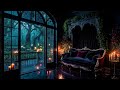 gothic evening romance victorian rose garden bedroom with candlelit ambience relaxing rain sounds