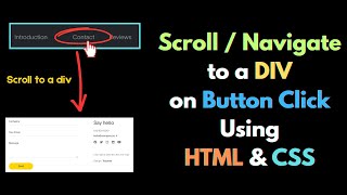 How to Navigate / Scroll Down to a DIV on Button Click using HTML \u0026 CSS