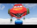 Epic Escape From The Lightning McQueen Eater | Car VS Lightning McQueen Robot Eater - BeamNG.Drive