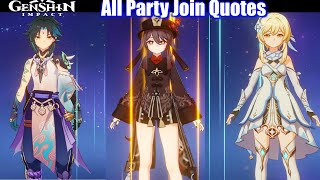 Genshin Impact - All Characters Party Join Quotes