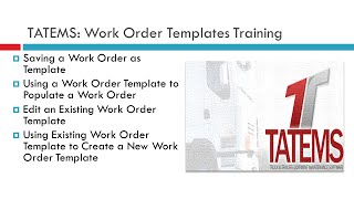 Fleet Maintenance Software TATEMS Work OrderTemplates Help Video