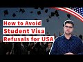 How to avoid student visa refusals for USA I Study in USA I USA Student Visa