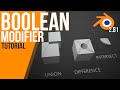 How to union, difference, intersect objects | Boolean modifier | Blender 2.81 | Tutorial