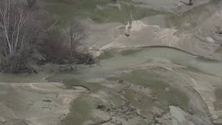 Sky5 over flood-damaged golf course in Gorham, NH