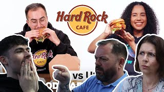 BRITISH FAMILY REACT! US vs UK Hard Rock Cafe | Food Wars!