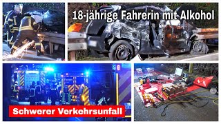 2025 02 01 - Alkoholfahrt endet mit Unfall: Betrunkene 18-Jährige kracht gegen Zaun und Leitplanke