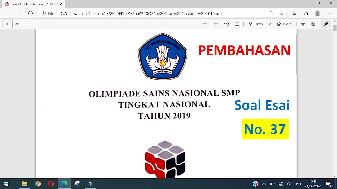 Pembahasan Soal OSN IPA SMP 2019 Tingkat Nasional Soal No. 37 - YouTube