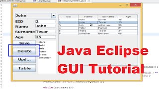 Java Eclipse GUI Tutorial 12 # Deleting Data from an SQLite Database in Eclipse Java