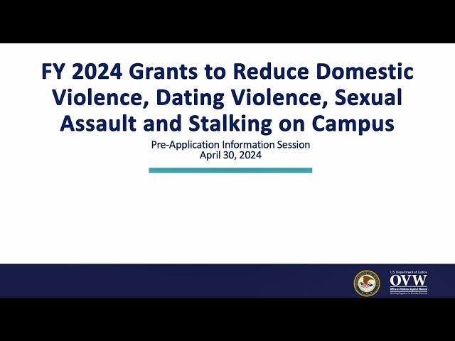 Office On Violence Against Women Ovw Ovw Fiscal Year 2024 Campus