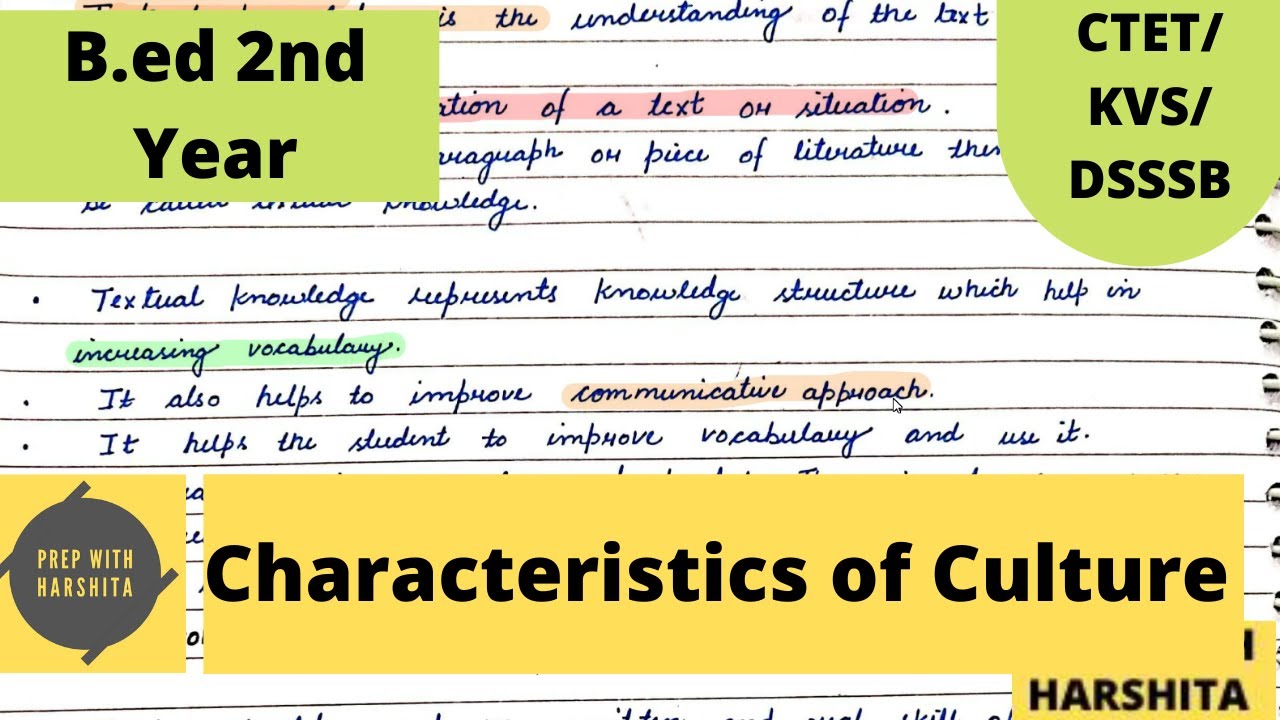 Characteristics Of Culture| What Is Culture? | Knowledge And Curriculum ...