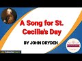 A Song for St. Cecilia's Day by John Dryden Summary and Explanation in Hindi