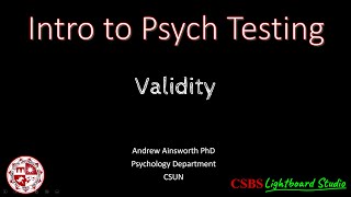 PsychTesting: Validity
