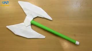 How to Make a Paper Double Headed Battle Axe - Easy Paper weapon tutorial