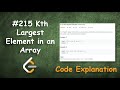 Kth Largest Element in an Array | Live Coding with Explanation | Leetcode - 215