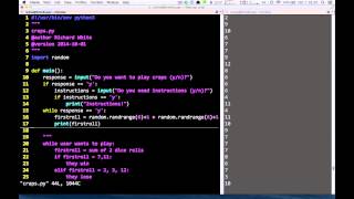 Craps in Python Part 2: Program