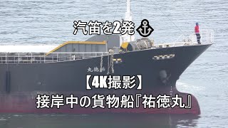 汽笛を2発⚓【4K撮影】接岸中の貨物船『祐徳丸』