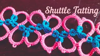 #66 How to make tatting lace/ 2 shuttle work😊💕