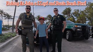 Fishing at John U LLoyd State Park And Dania Beach Pier With Live Shrimp! Henry Meets BSO Officers!