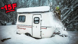 Snowstorm Winter Camping w/ WOOD STOVE🔥❄️ | BACK AT IT