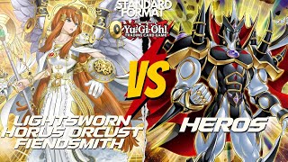 Yu-Gi-Oh Feature Match Lightsworn Horus Orcust Fiendsmith vs HEROS